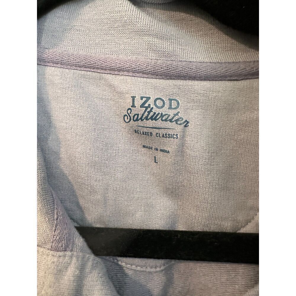 Izod Saltwater 3/4 Pullover Henley Lavender Terry Size Large Men's - Picture 6 of 6